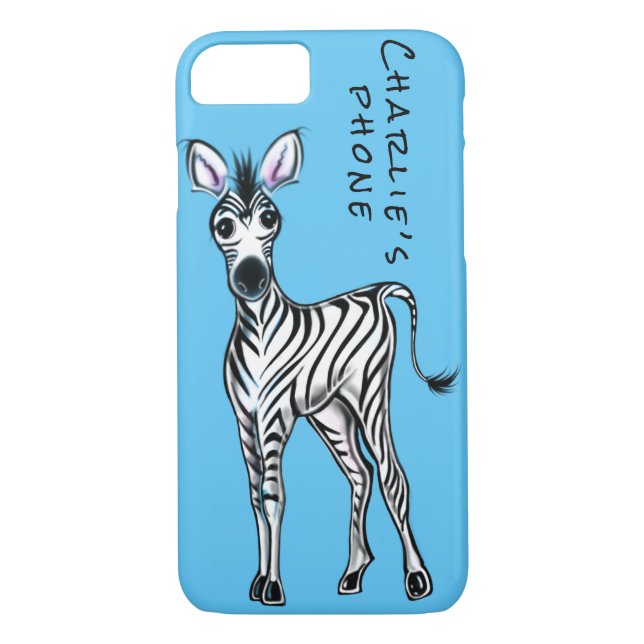 Zebra-Illustration, blau Case-Mate iPhone Hülle (Rückseite)