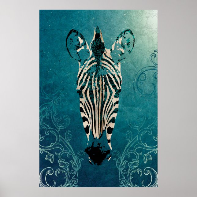 Zebra Illustration Poster (Vorne)