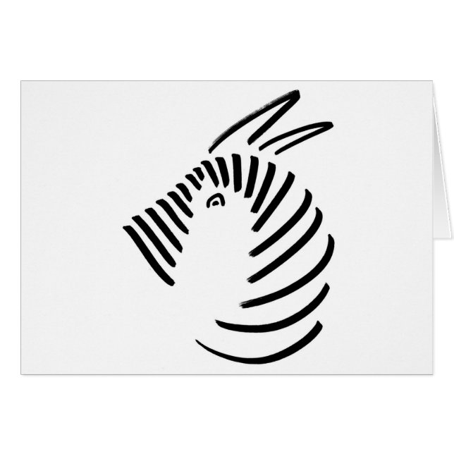 Zebra im einfachen schwarz-auf-weißen Entwurf (Vorderseite (Horizontal))