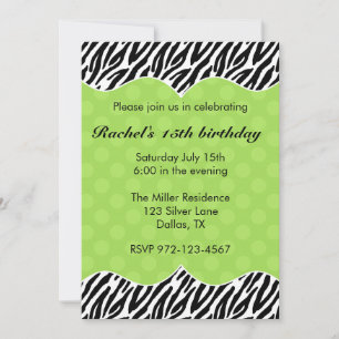 Zebra Imprimer Green Dot Invitations Annonces