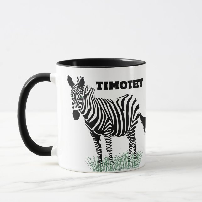 Zebra in der grasrealistischen Illustration Tasse (Links)