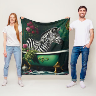 Zebra in einer Badewanne Fleecedecke
