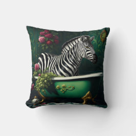 Zebra in einer Badewanne Kissen