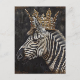Zebra in einer Krone Postkarte
