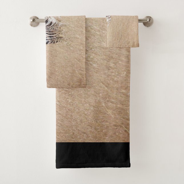 Zebra in hohem Gras Badhandtuch Set (Insitu)