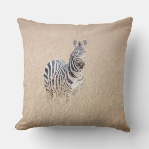 Zebra in hohem Gras Kissen Für Draußen