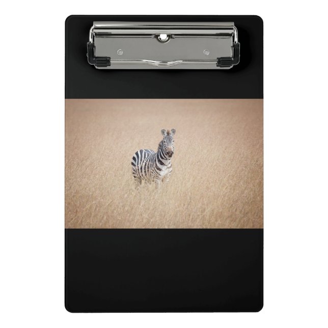 Zebra in hohem Gras Mini Klemmbrett (Vorderseite)