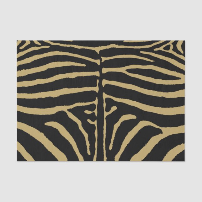 Zebra in Schwarz und Gold Seidenpapier (Vorderseite)