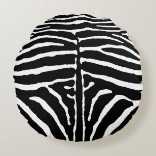 Zebra in Schwarz und Weiß Rundes Kissen