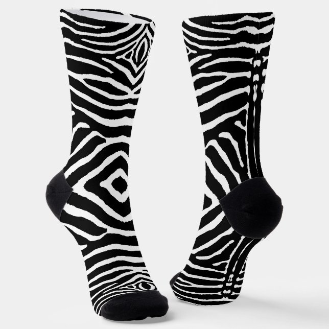 Zebra in Schwarz und Weiß Socken (Gewinkelt)