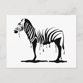 Zebra in Splash in Vektor Postkarte