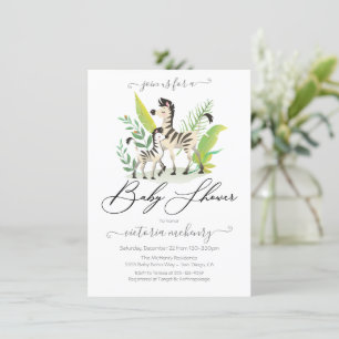 Zebra Jungle Baby Shower Einladung