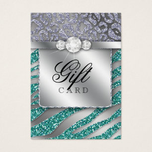 Zebra Juwelier Geschenkkarte Silber