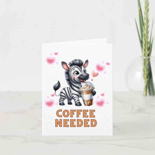 Zebra-Kaffee-Sticker Karte (Vorderseite)