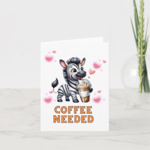 Zebra-Kaffee-Sticker Karte