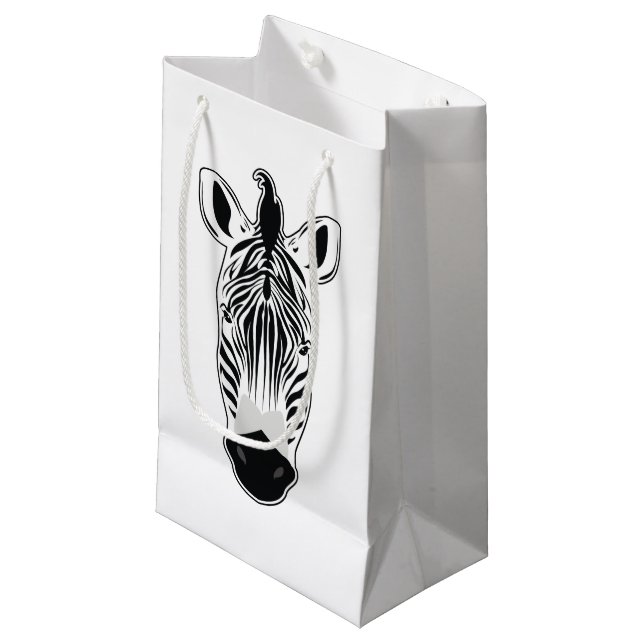 Zebra Kleine Geschenktüte (Vorderseite Schrägansicht)