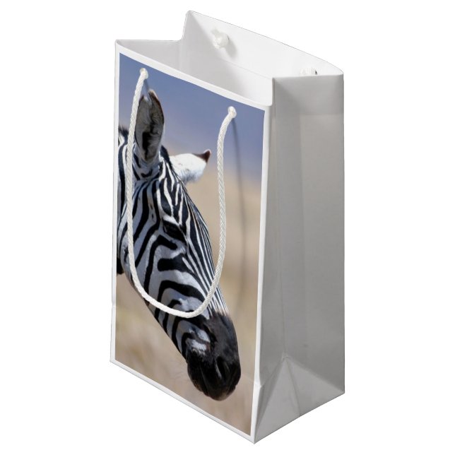 Zebra Kleine Geschenktüte (Vorderseite Schrägansicht)