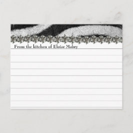 Zebra Kristall Look Personalisierte Rezeptionskart Postkarte