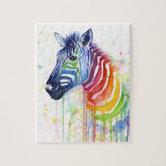 Zebra-Kunst-Aquarell-Malerei-Puzzlespiel