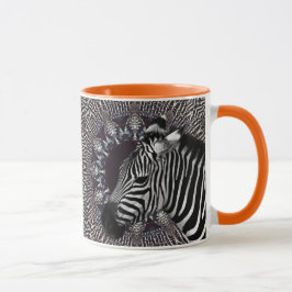 Zebra-Kunst-orange kombinierte Tasse