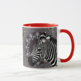 Zebra-Kunst-rote kombinierte Tasse