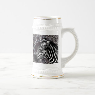 Zebra-Kunst Stein Bierglas