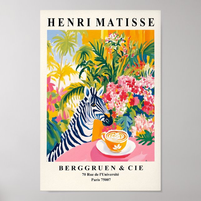 Zebra Kunstdrucke, Kaffeeposter, Matisprint, Butto Poster (Vorne)