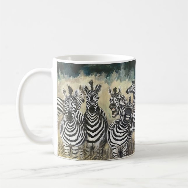Zebra lachen - ein fröhliches Herz Kaffeetasse (Links)