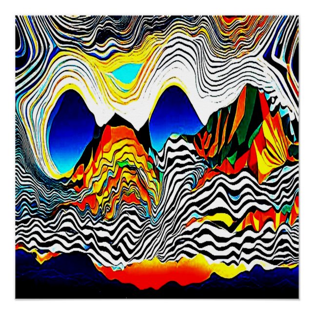 Zebra-Landschaft Poster (Vorderseite)