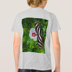 Zebra-Langschwanz-Schmetterling auf einem Hibiskus Tri-Blend Shirt