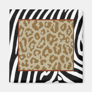 Zebra & Leopard modische Print Magnet