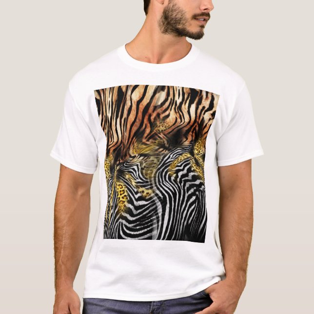 Zebra Leopard-Muster T-Shirt (Vorderseite)