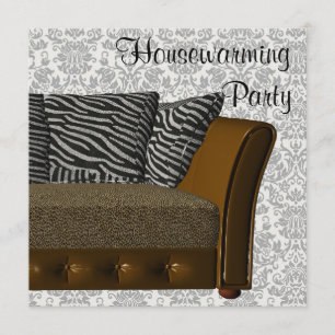 Zebra-Leoparden-Sofa-Damaskus-Housewarming-Party Einladung