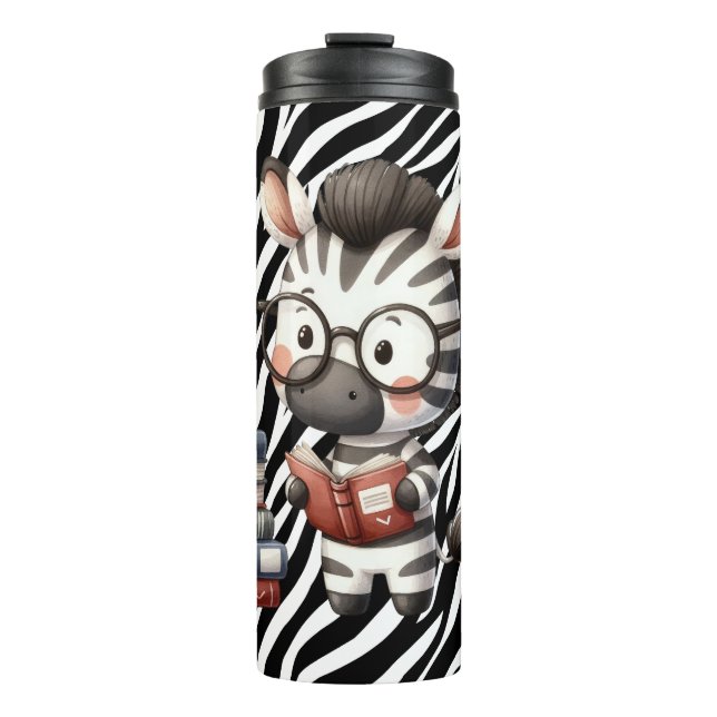 Zebra-Lesebücher. Thermosbecher (Vorderseite)