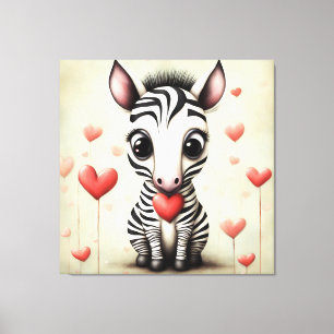 Zebra Liebe 1 Leinwanddruck