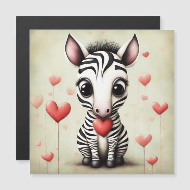 Zebra Liebe 1 Magnetkarte (Vorne/Hinten)