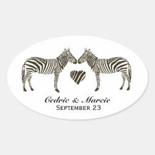Zebra-Liebe Save the Date Stickers