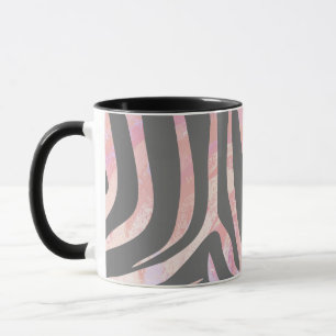 Zebra Light Gray and Pink Print Tasse