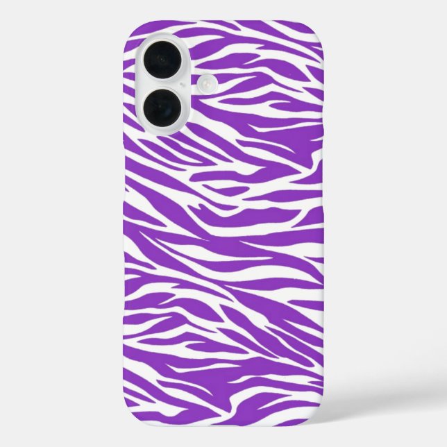 Zebra Lila Stripes iPhone 16 Hülle (Rückseite)