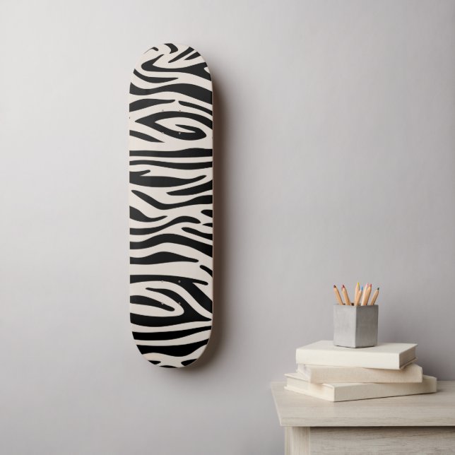 Zebra Lines Pattern Skateboard (Wandkunst)