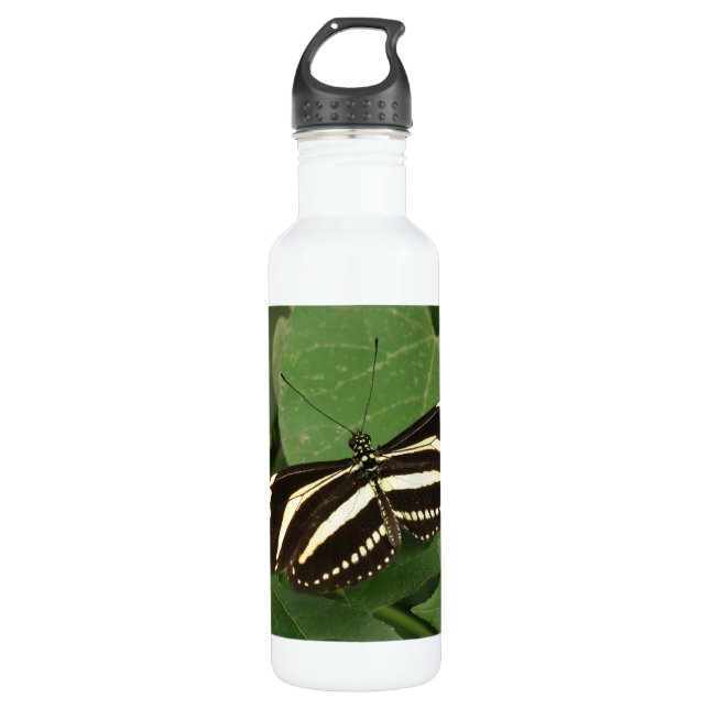 Zebra Longwing Butterfly Edelstahlflasche (Vorderseite)
