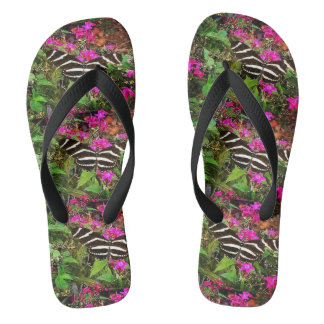 Zebra Longwing Butterfly Flip Flops