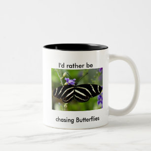 Zebra Longwing Butterfly Tasse. Zweifarbige Tasse