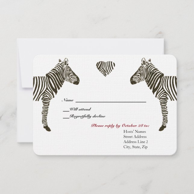 Zebra Love RSVP (Devant)