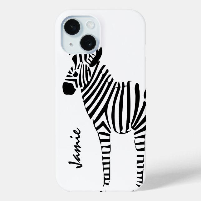 Zebra Lovers Geschenke iPhone 15 Hülle (Rückseite)