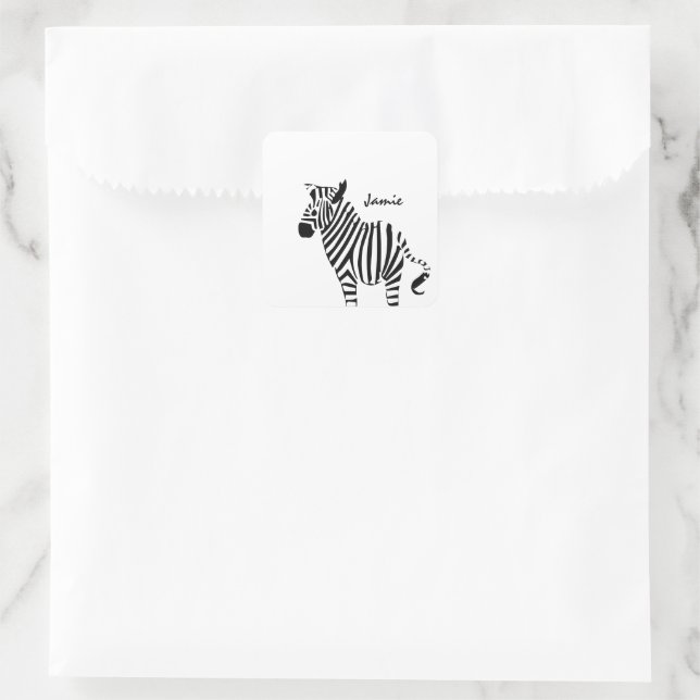 Zebra Lovers Geschenke Quadratischer Aufkleber (Tasche)
