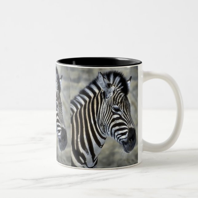 Zebra Lovers Kunstgeschenke Zweifarbige Tasse (Rechts)