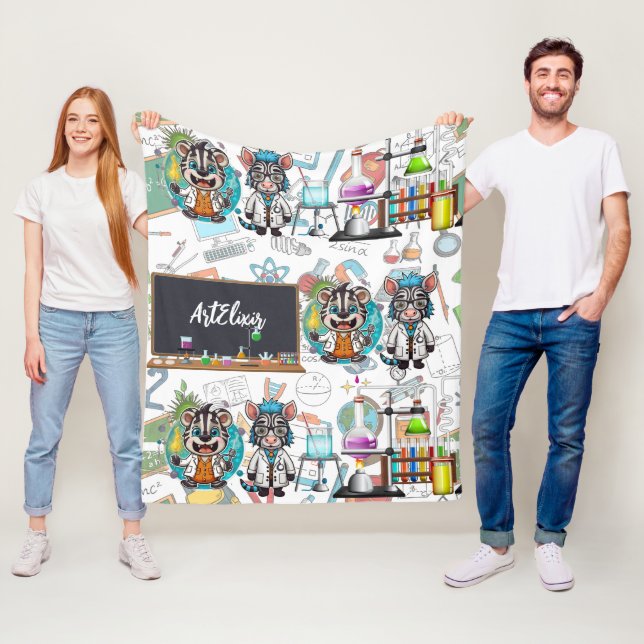 Zebra Mad Scientist Print Fleecedecke (Beispiel)