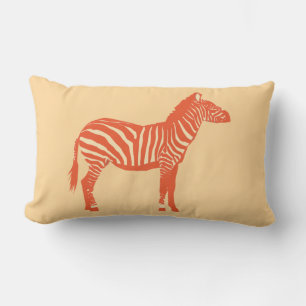 Zebra - Mandarin und leichte Orange Lendenkissen