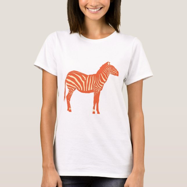 Zebra - Mandarin und leichte Orange T-Shirt (Vorderseite)